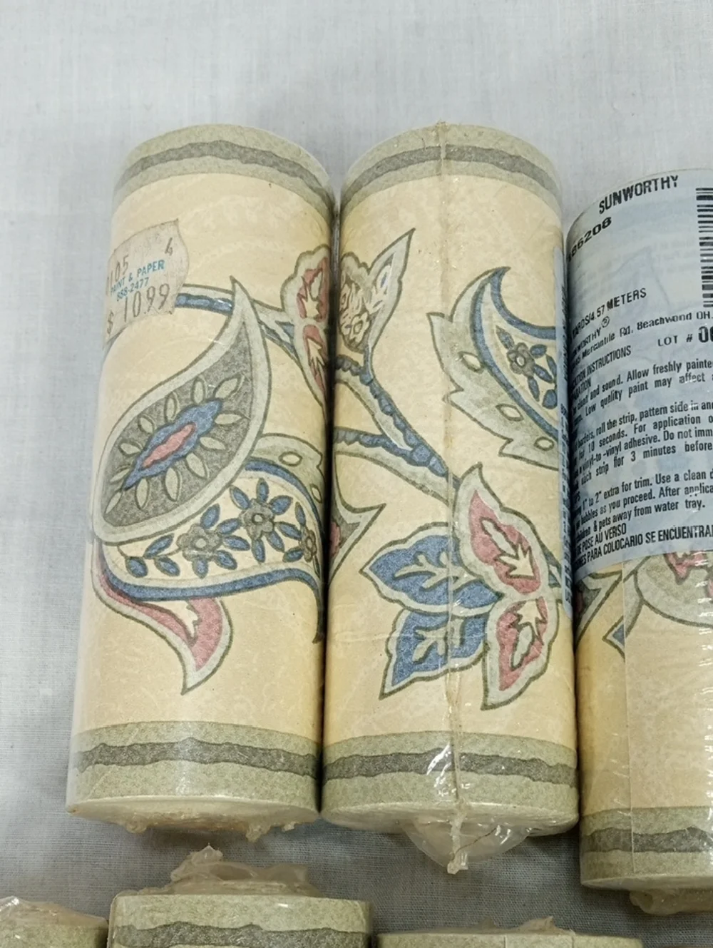 Vintage Sunworthy Wallpaper Border Lot Of 11